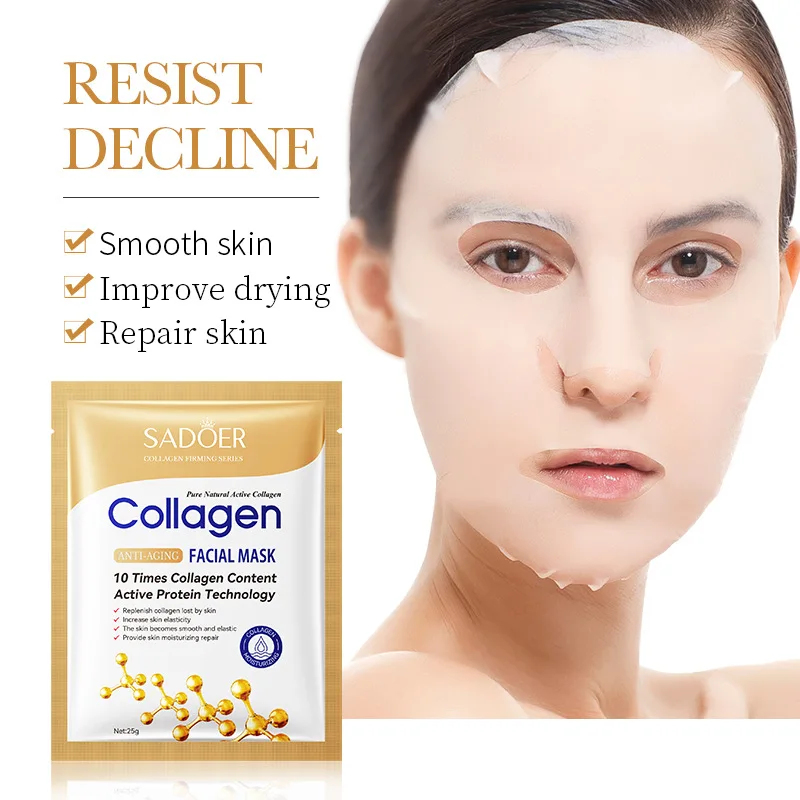 Sheet Mask Collagen - 50/30/20/10 adet SADOER Kollajen Yüz Maskesi