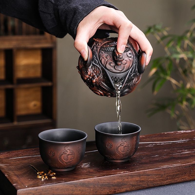 Korean Tea Set - Çin mor çömlek el yapımı kazık