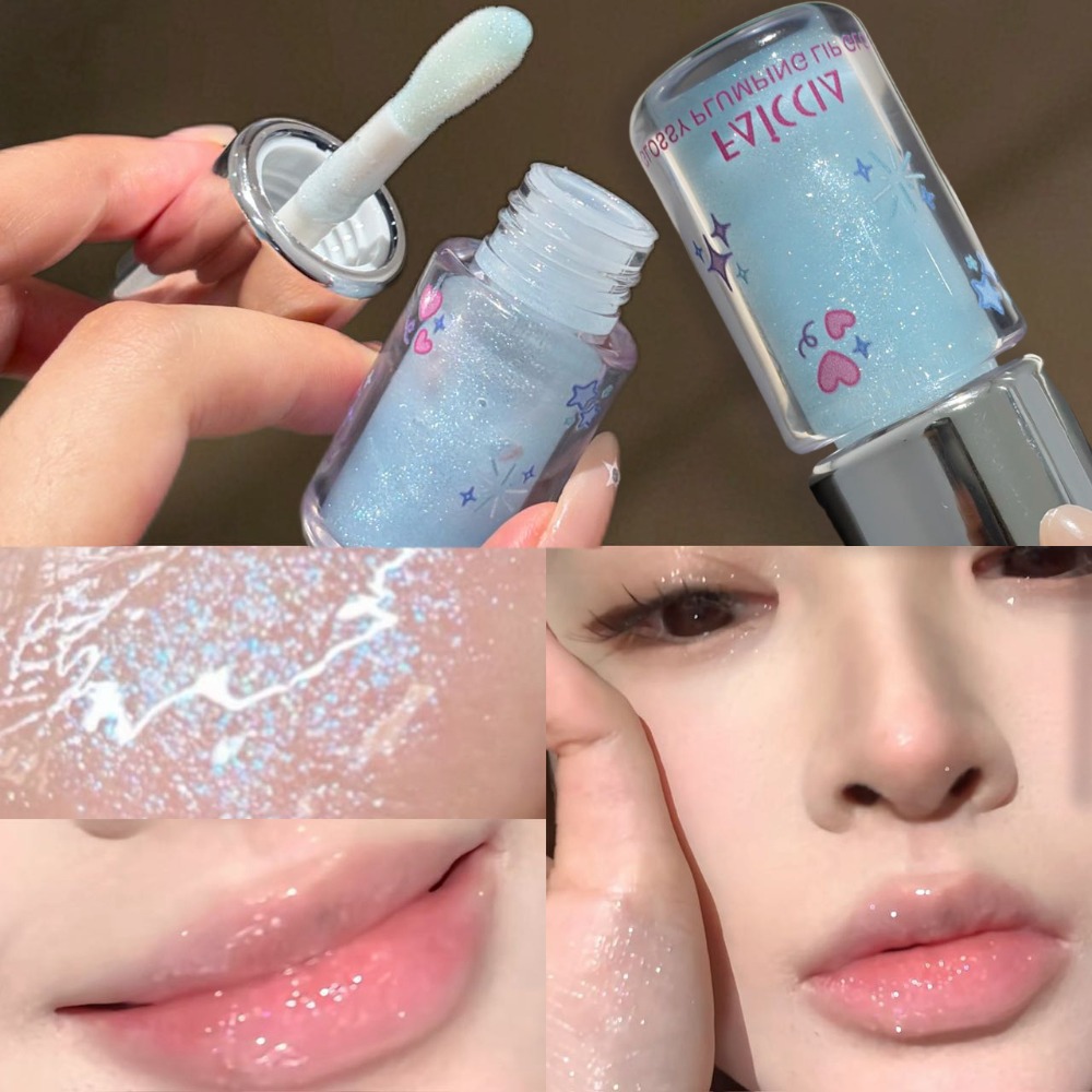 Lip Tint Korean - Bebek Mavisi Işıltılı Dudak Parlatıcısı İnce