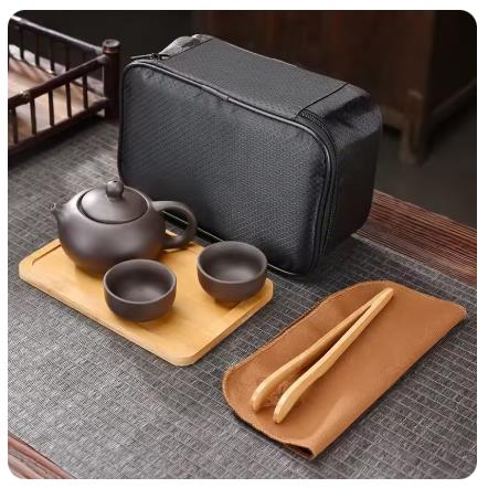 Mor kil seyahat çay seti açık  - Korean Tea Set incelemesi ve fiyatı